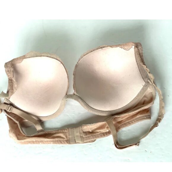 Victoria’s Secret Lace Push-Up Bra 36C Blush Pink Padded Back Closure - Picture 5 of 10
